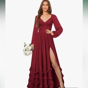 Burgundy bridesmaid Dress